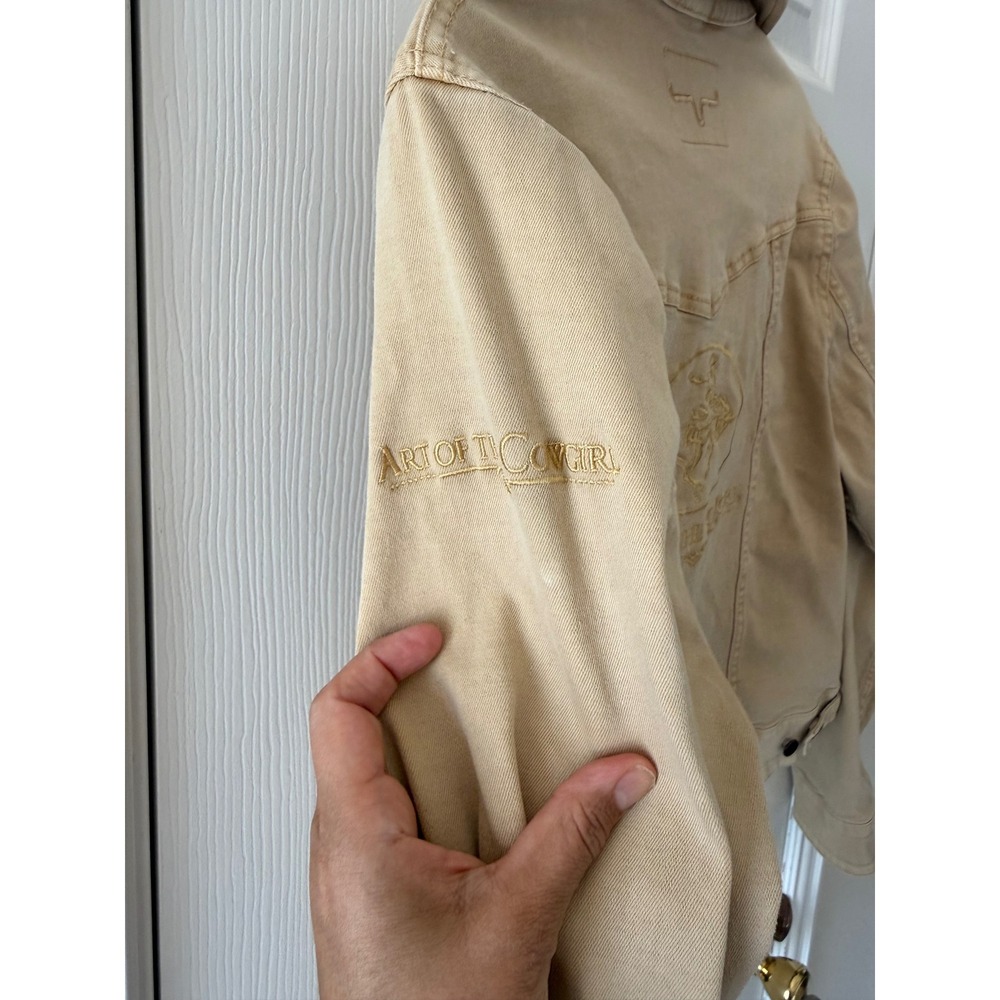 Kimes Ranch Art of the Cowgirl Tan Denim Jacket Medium Western Rodeo - Picture 9 of 10